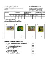 Đề và đáp án kiểm tra học kì I môn Tiếng anh lớp 5 - Năm học 2016-2017 - Trường Tiểu học Tân Đông